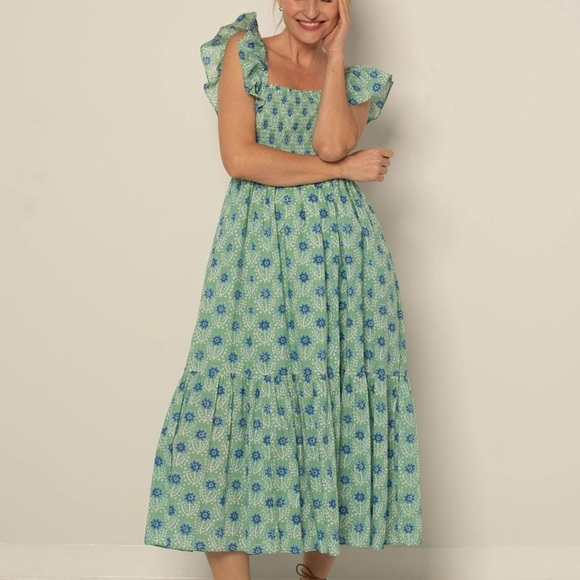 STUNNING marked down from $220 brand new Floral Blue Maxi Dress - Picture 3 of 5